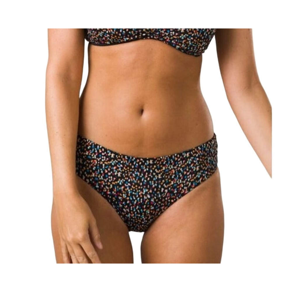 PrAna Women's XL Black/Multi Alotta Dots Summer Wave Banded Swim Bottom N5-10